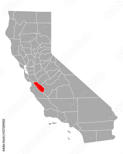 Karte von San Benito in Kalifornien