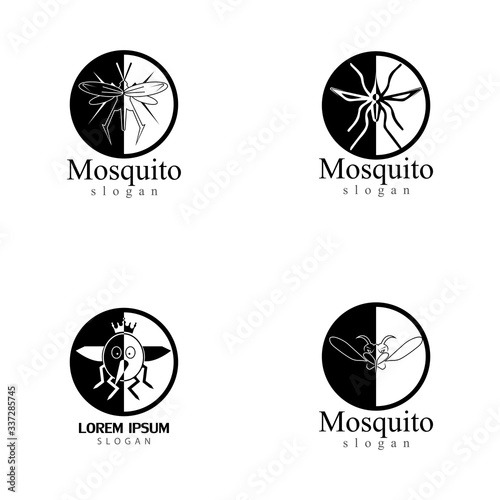 Mosquito insect animal logo vector illustration template