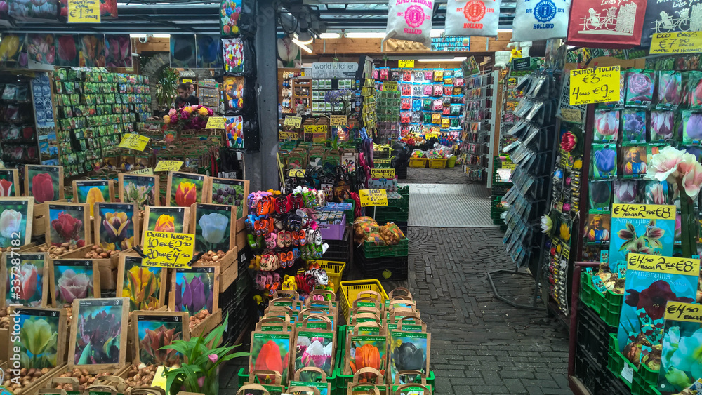 Fototapeta premium Marché aux fleurs d'Amsterdam