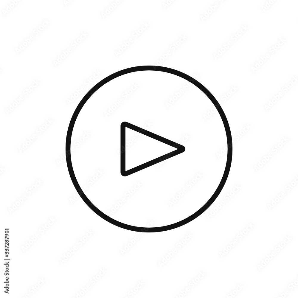 play button icon with outline style design play button icon with outline style design