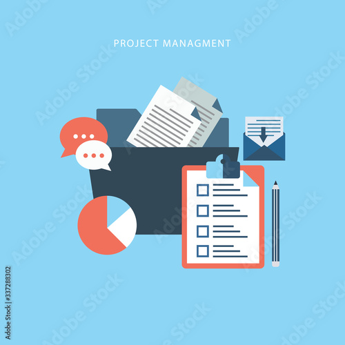 project management flat design concept