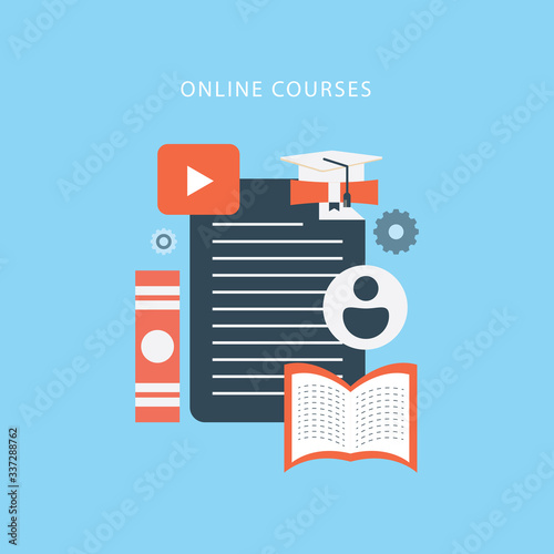 online education concept with "e-learning" online education and learning