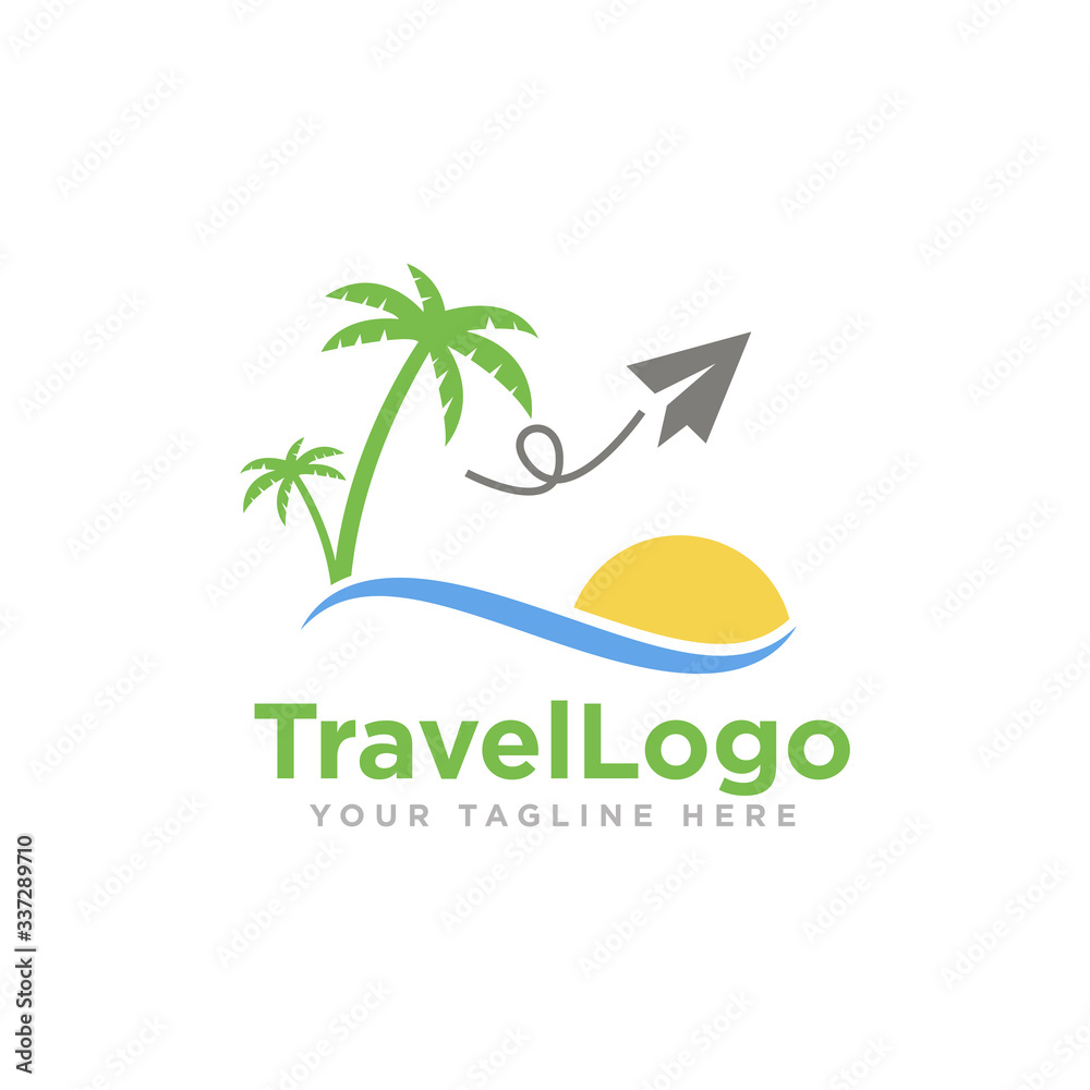Naklejka premium Travel Logo Design Vector Illustration
