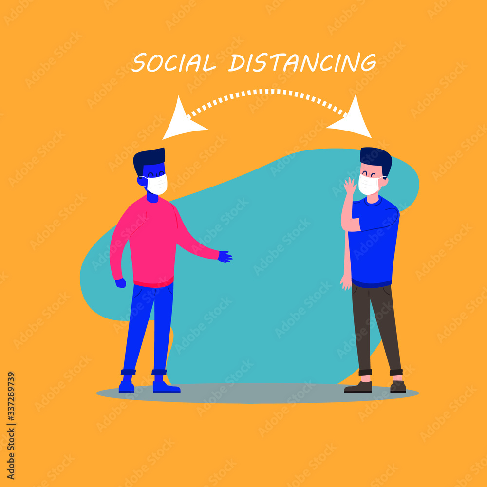 Maintain social, keep distance in the community to protect from COVID-19 the concept of the spread of corona outbreaks, Maintain social, keep distance in the community to protect from COVID-19 the concept of the spread of corona outbreaks,