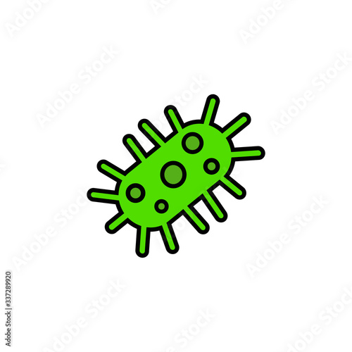 Coronavirus 2019-nCoV. Corona virus icon. Black on white background isolated. China pathogen respiratory infection (asian flu outbreak). influenza pandemic. virion of Corona-virus. Vector