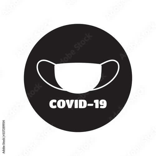 Coronavirus 2019-nCoV. Corona virus icon. Black on white background isolated. China pathogen respiratory infection (asian flu outbreak). influenza pandemic. virion of Corona-virus. Vector