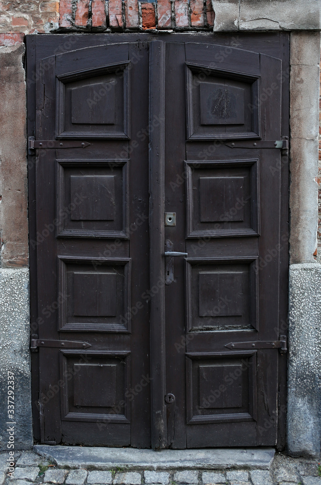 Old vintage traditional wooden doors