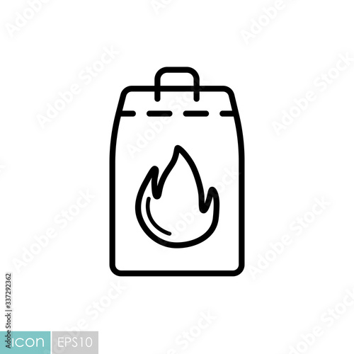 Grill charcoal vector icon. Barbecue and bbq grill