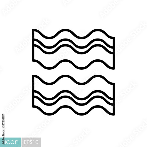 Bacon Strips vector icon. Barbecue and bbq grill