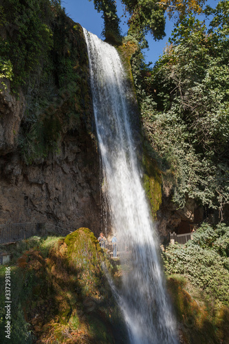 Edessa great park waterfall in Greece.