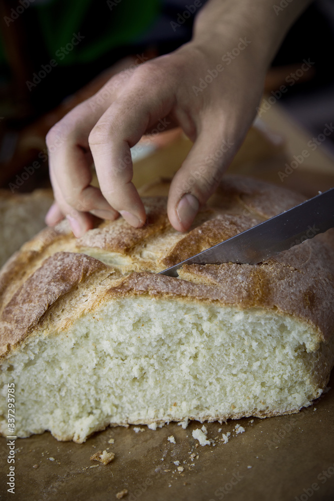 Fresh Homemade Bread On The Table Fresh Homemade Bread On The Table