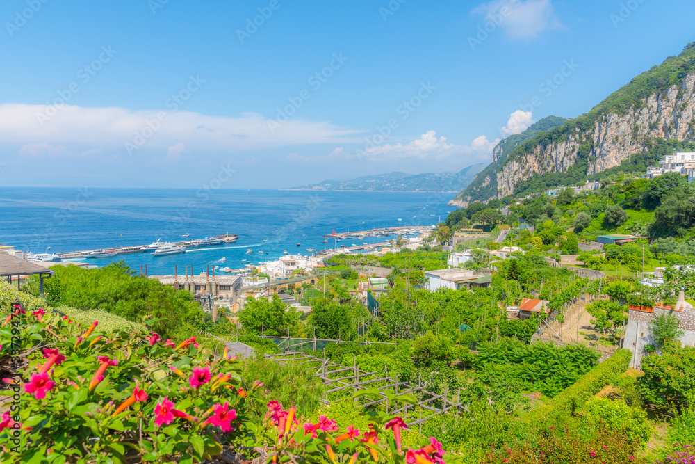 Colorful coastline in world famous Capri island