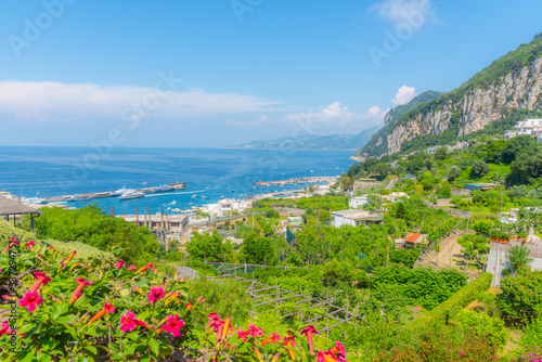 Colorful coastline in world famous Capri island