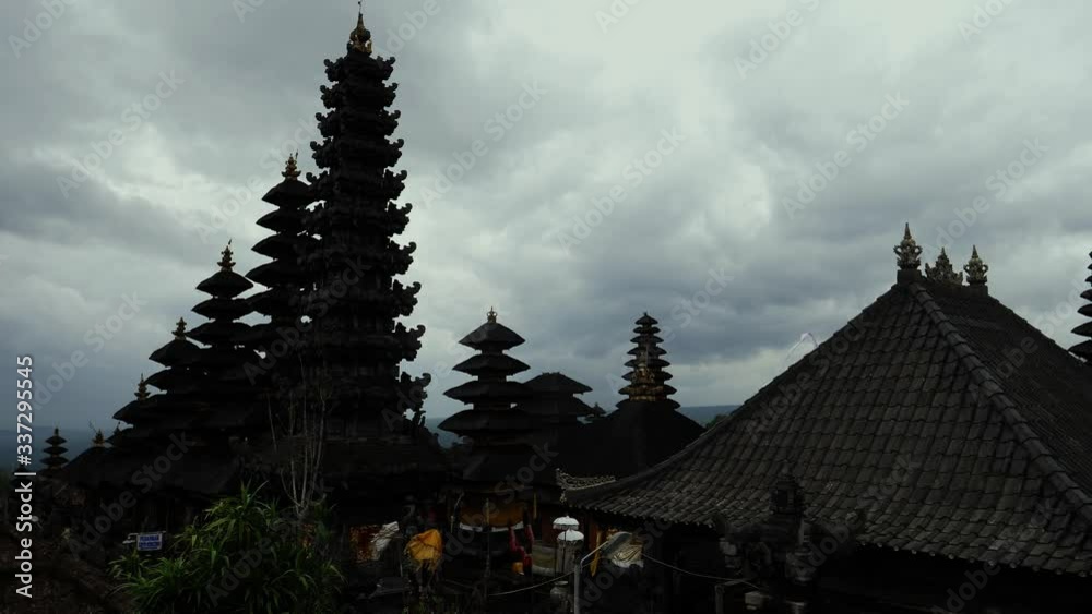 time lapse of clouds passing over a Hindu temple on a moody rainy season day. time lapse of clouds passing over a Hindu temple on a moody rainy season day.