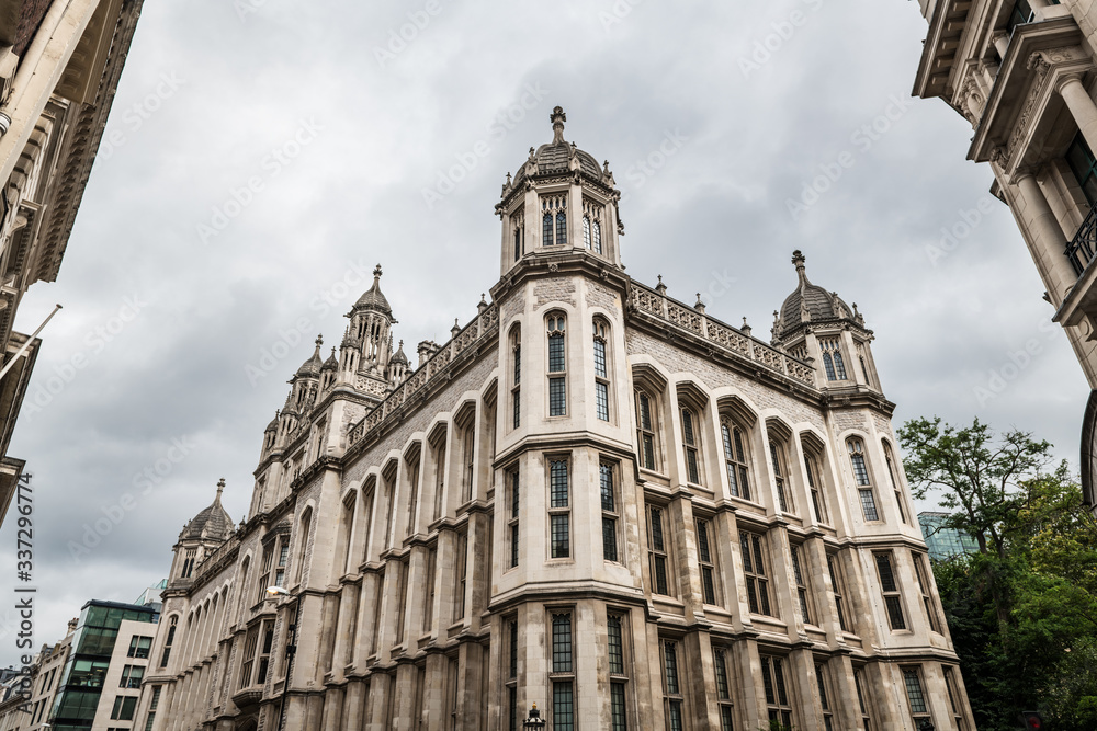 The Maughan Library building, a 19th-century neo-Gothic building part of the King’s College London Strand Campus. The Maughan Library building, a 19th-century neo-Gothic building part of the King’s College London Strand Campus.