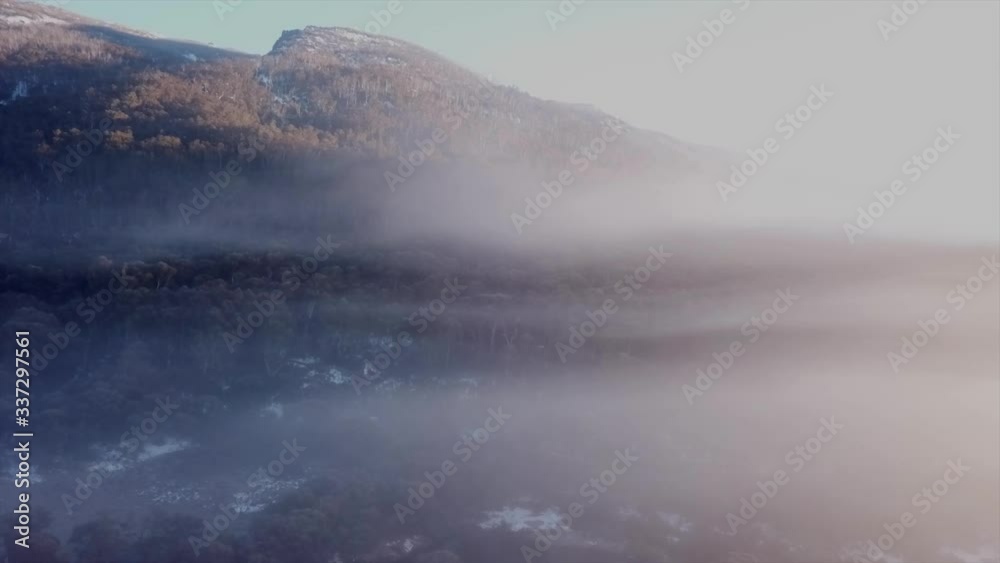 Drone Video Misty Morning in Snowy Mountains Australia Drone Video Misty Morning in Snowy Mountains Australia
