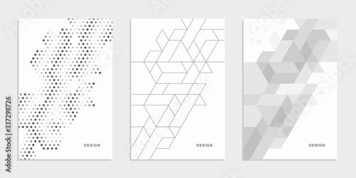Abstract geometric technological banner. Corporate identity flyer. Vector set background.