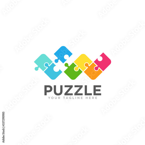 Puzzle Logo Design Vector Template