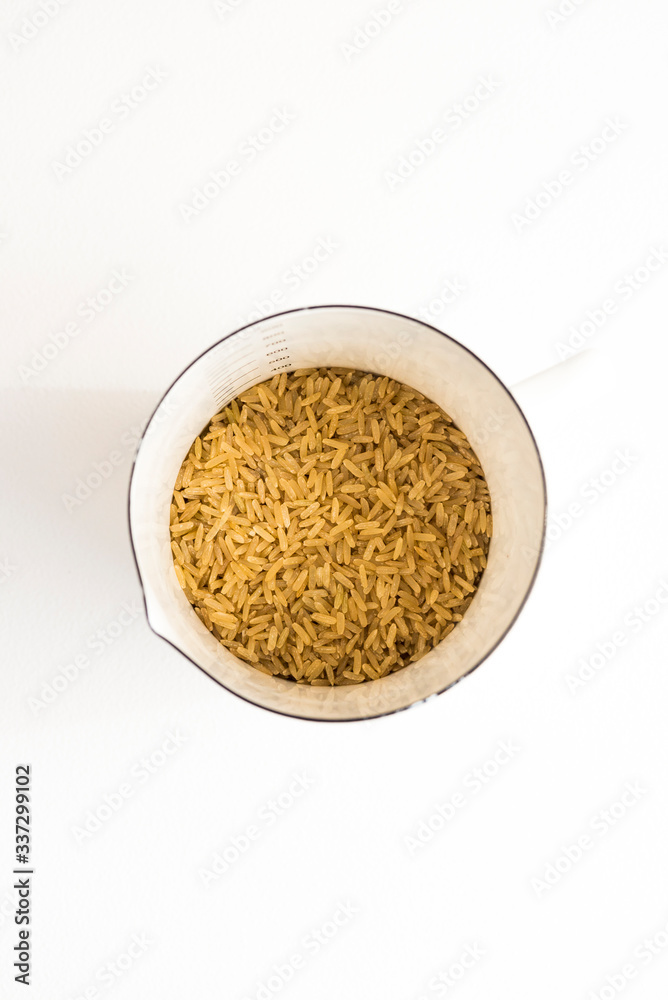 Brown Rice in White Pot Brown Rice in White Pot