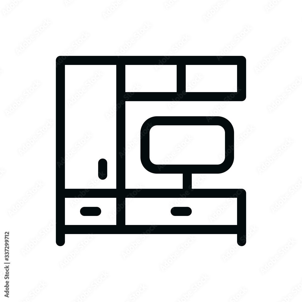Living room tv furniture isolated vector icon Living room tv furniture isolated vector icon