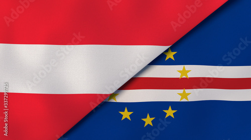 Wallpaper Mural The flags of Austria and Cape Verde. News, reportage, business background. 3d illustration Torontodigital.ca