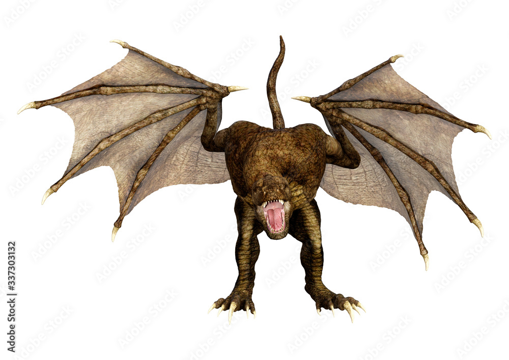 Obraz premium 3D Rendering Fairy Tale Dragon on White