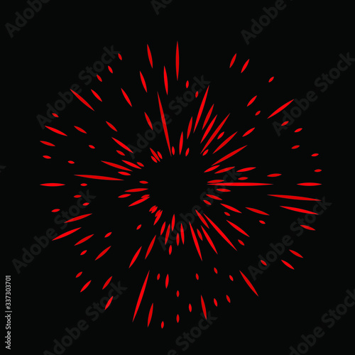 red fireworks on black