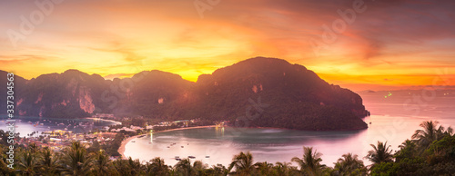 Aerial view of Phi-phi island during purple sunset © boule1301