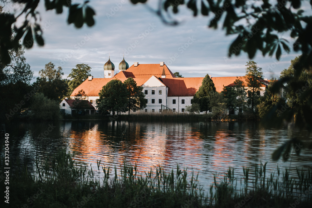 Obraz premium Seeon monastery at Chiemgau in Bavaria, Germany