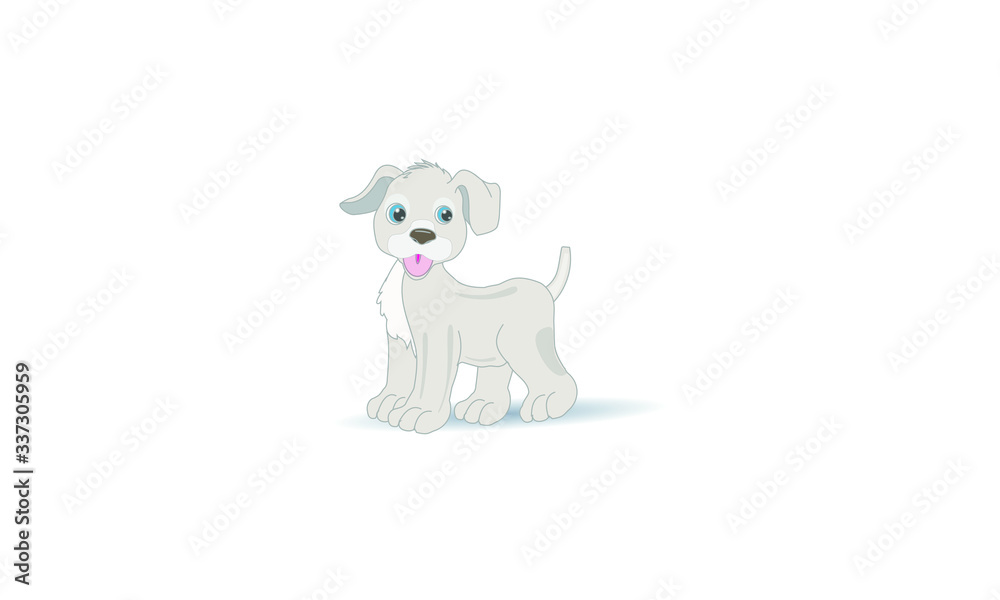 Vector illustration of a dog standing on a white background Vector illustration of a dog standing on a white background