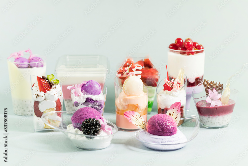 Dessert mini canepa for banquets for receptions receptions shot close-up. Dessert mini canepa for banquets for receptions receptions shot close-up.