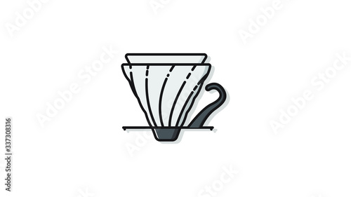v60 logo icon coffee maker flat design vector illustration