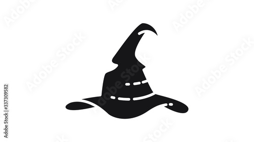 wizard hat logo icon flat design vector illustration