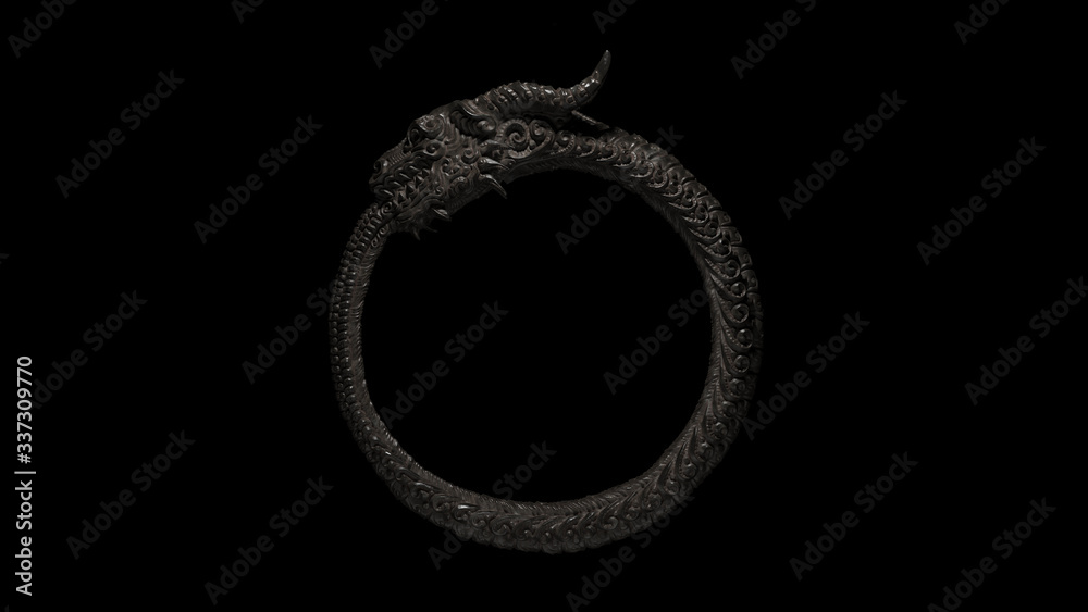 Dusty Old Iron Dragon Bracelet 3d illustration 3d render