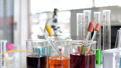 Scientist laboratory test tube in future tone,Scientific research,Scientific tools at laboratory