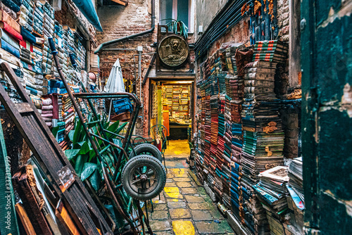 Aqua Alta Bookshop, Venice, Italy photo