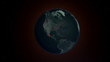 3D render of Map of the world showing Coronavirus Covid-19 spread throughout the different continents and countries. 