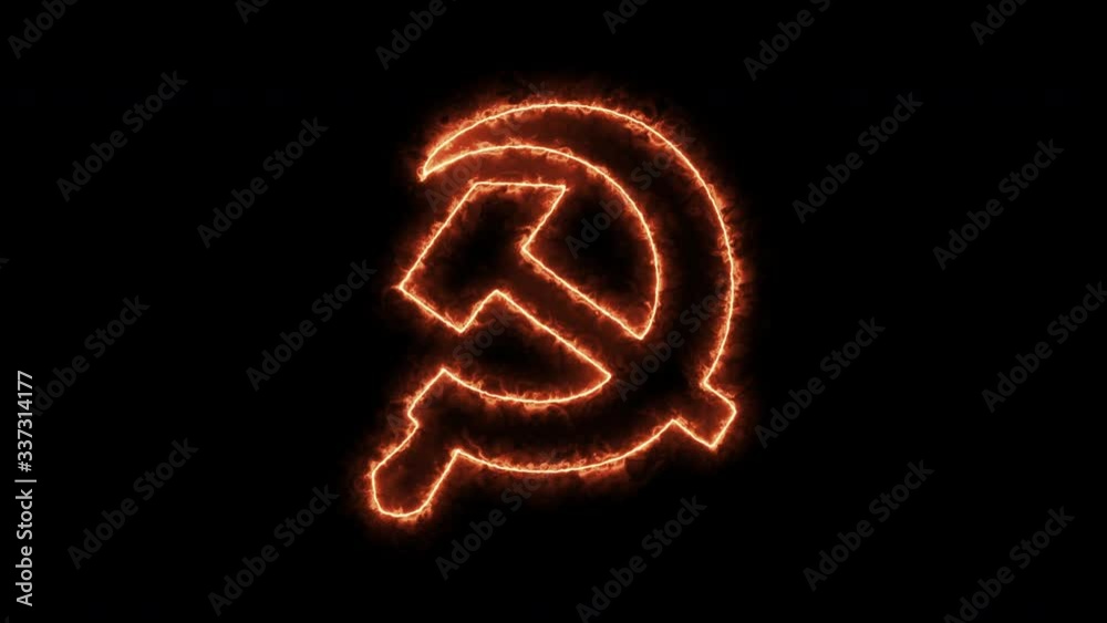 4k stock: Burning flame Communist Soviet Union. Hammer and sickle symbol. Royalty high-quality free the best stock video footage of Soviet Union Communist Party burning fire on black background 4k stock: Burning flame Communist Soviet Union. Hammer and sickle symbol. Royalty high-quality free the best stock video footage of Soviet Union Communist Party burning fire on black background