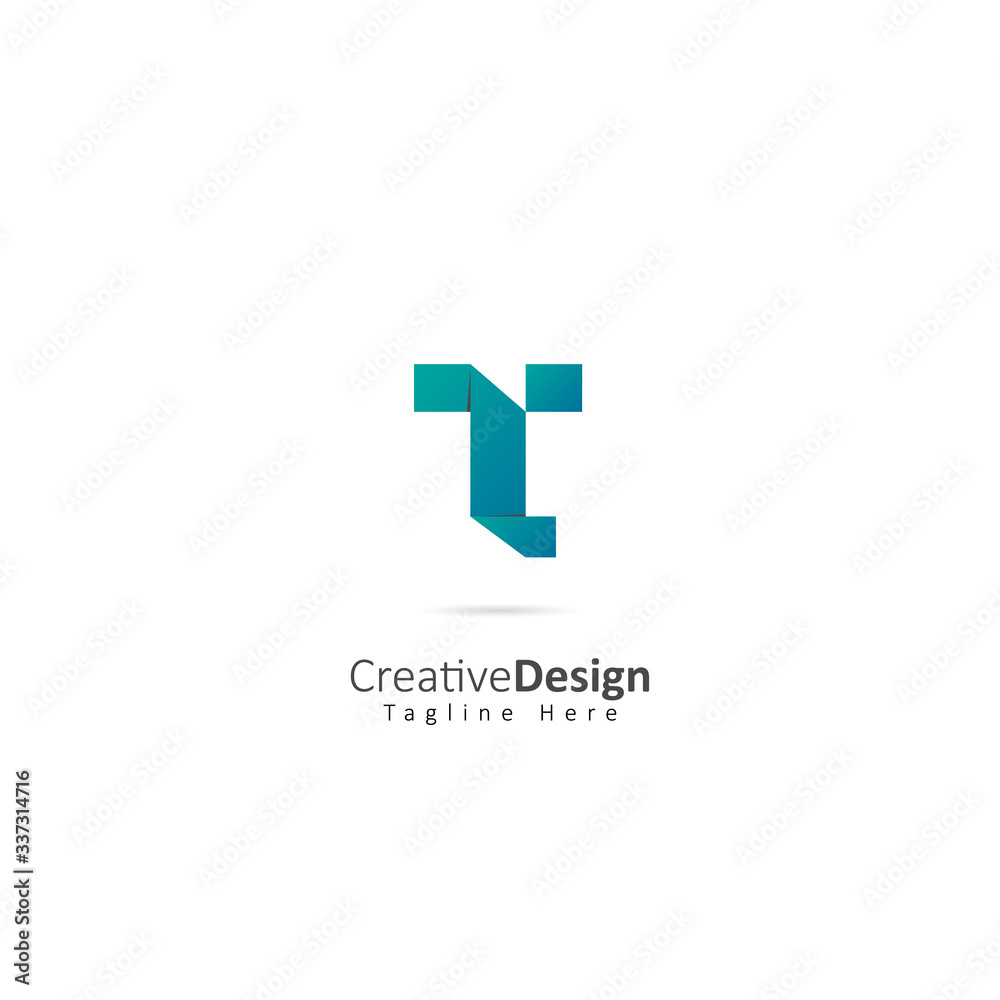 Paper Vector Letter T Logo with fold effect letters. Design Vector Illustration Logo template Paper Vector Letter T Logo with fold effect letters. Design Vector Illustration Logo template