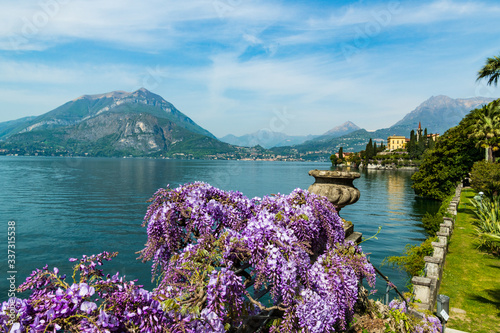 The view of Lake Como from Villa Monastero, Varenna, Italy