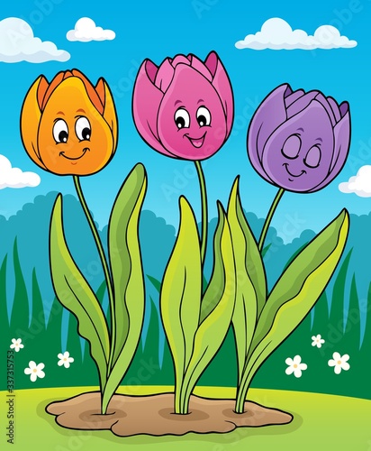 Image with tulip flower theme 6