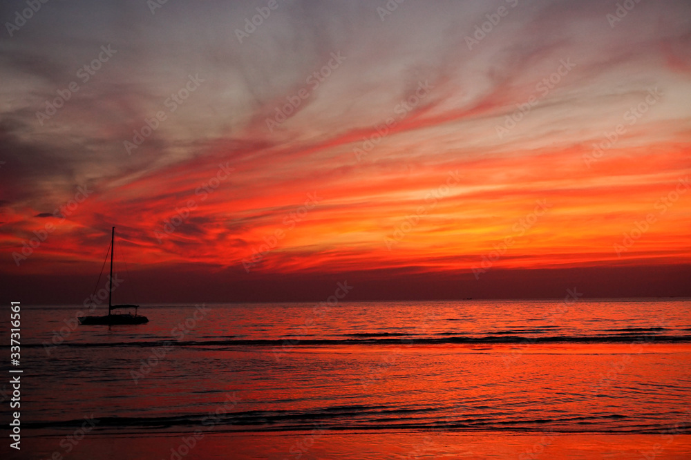 sunset over the sea