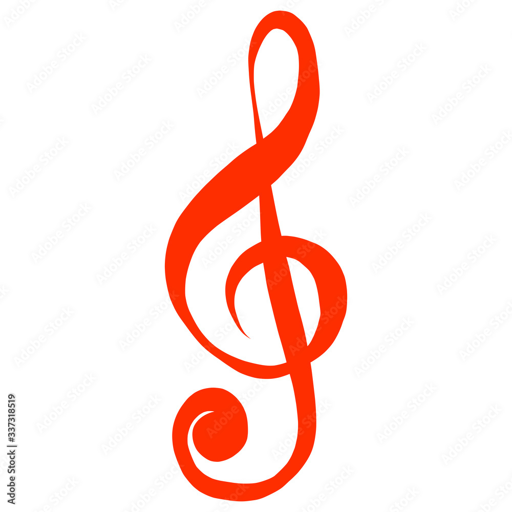 red key treble clef and notes musical melodic red key treble clef and notes musical melodic
