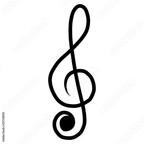 black key treble clef and notes melodic