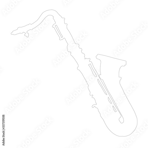 silhouette classical wind musical instrument saxophone