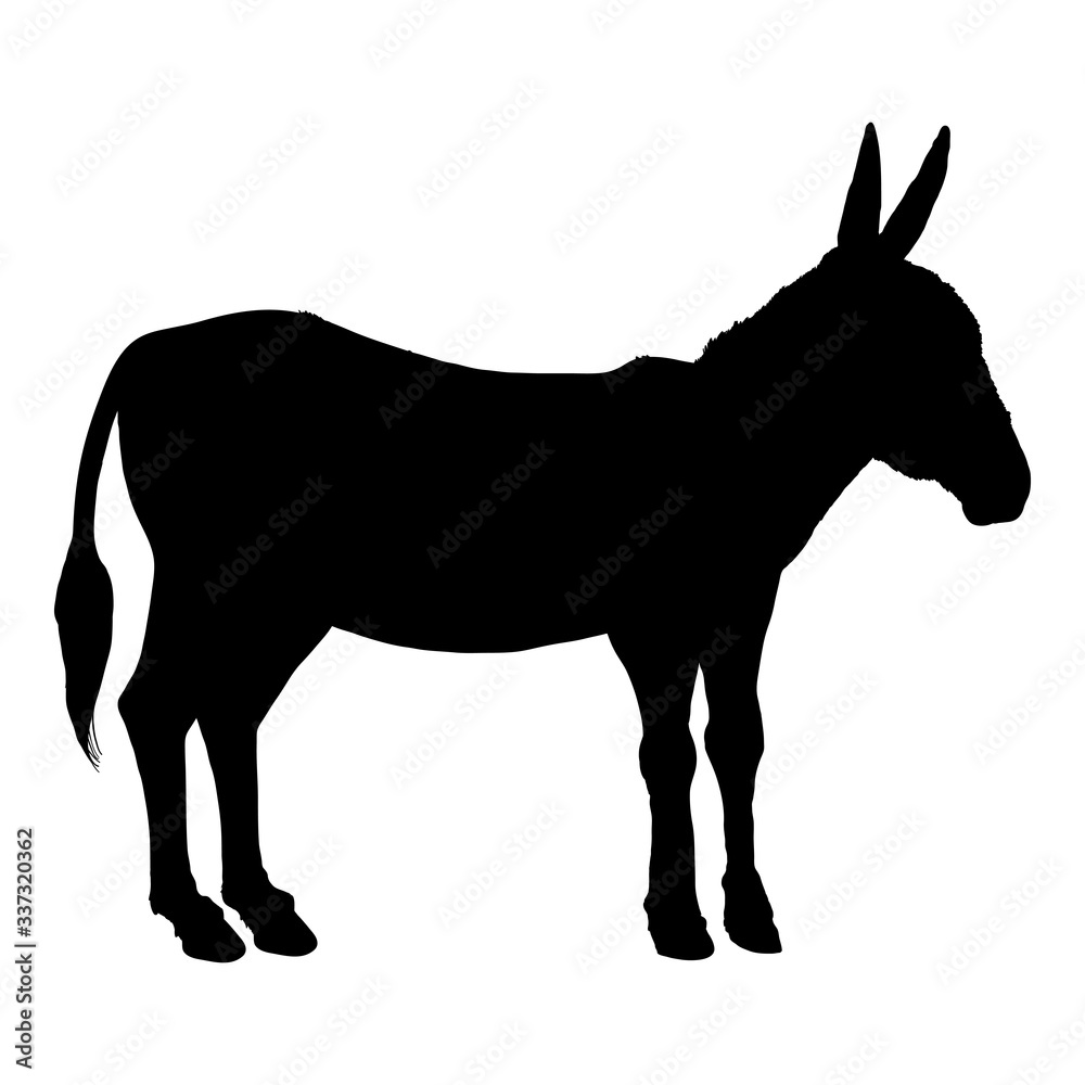 Vector Silhouette of Donkey