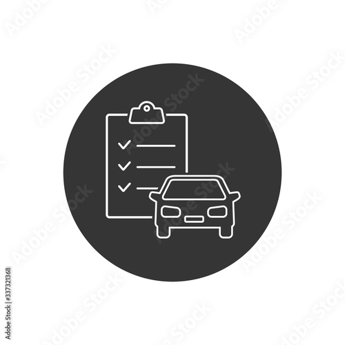 Car maintenance list vector line icon modern flat style