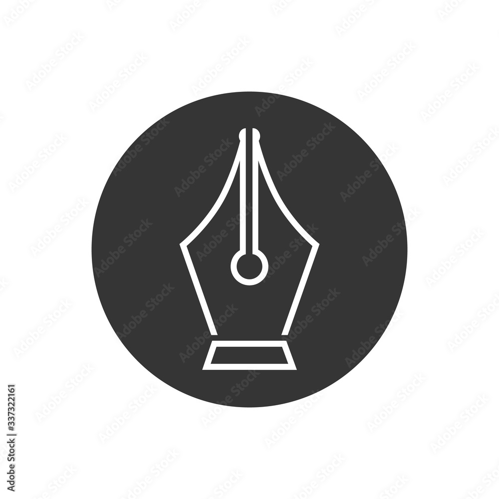 Black Fountain pen nib line icon isolated on white background. Pen tool sign. Vector Black Fountain pen nib line icon isolated on white background. Pen tool sign. Vector