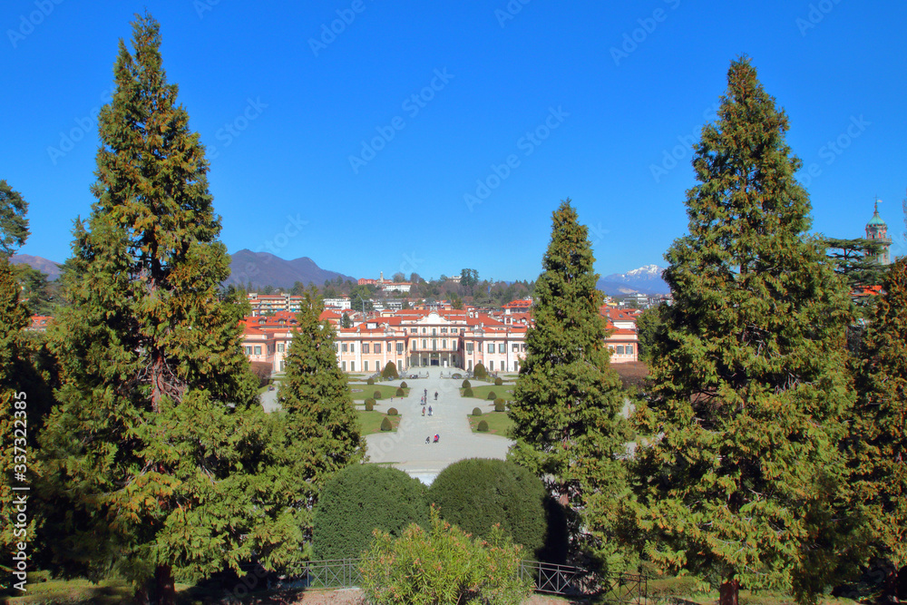 PARK OF ESTENSE PALACE IN VARESE CITY IN ITALY 