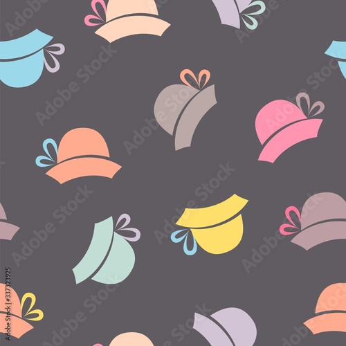 Women's hats. Seamless pattern vector